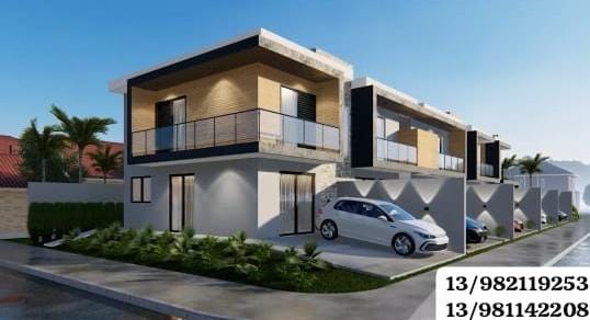 com 2 ou 3 suítes, sala, cozinha americana, 1 banheiro, área de serviço e quintal nos fundos. 2 vagas de garagem.